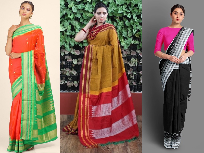 Traditional Ilkal Silk/Cotton Sarees @ Samprada | Karnataka Weaves |  Perfect Contrast Blouse | Sari - YouTube
