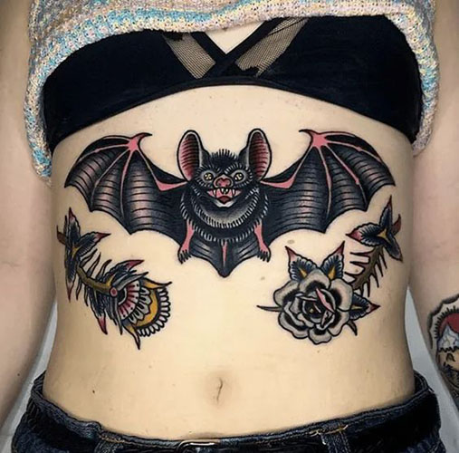 Tribal Black Bat Tattoo Design  Citypng