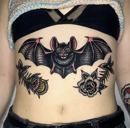 Started this super fun bat chest peice today Thanks so much  adornedtattoovancity tattoo tattoos tattoosvancouver van  Leg tattoos  Tattoos Vintage tattoo