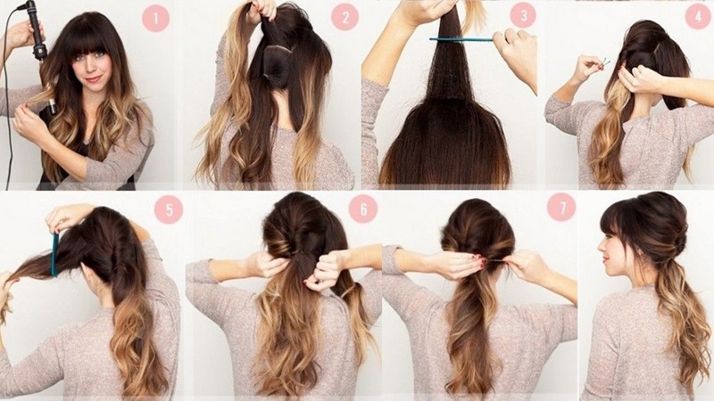 Ombre Long Ponytail Hairstyles 1