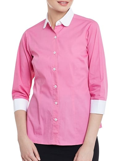 Pink Cotton Shirt Women
