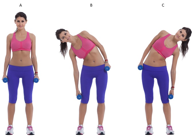 Side Bend With Dumbbells - upper stomach fat workout