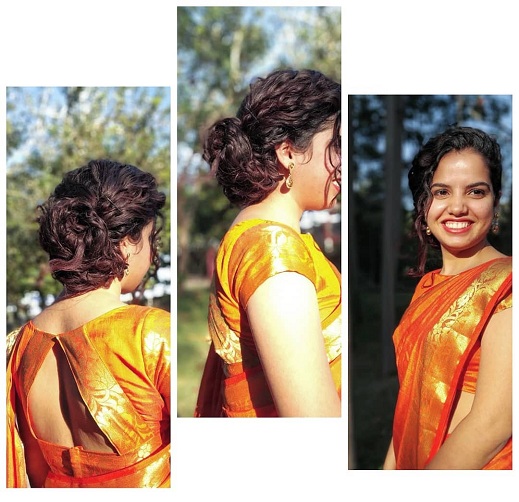 Share more than 85 curly hair hairstyles for saree super hot