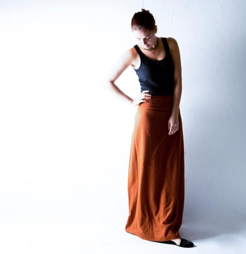 Woollen skirt with floor length