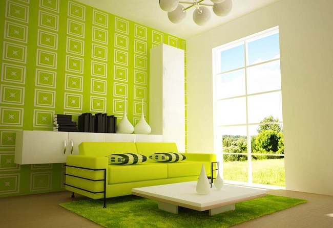 Green Color Living Room