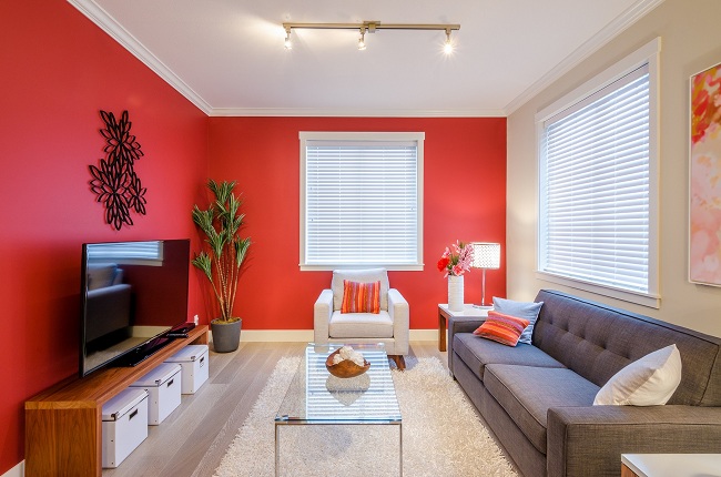 Red Colour Combination For Living Room