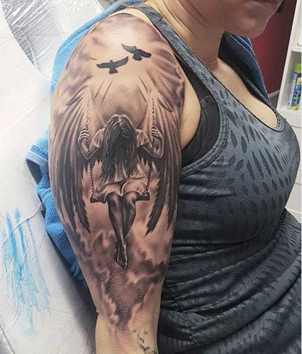 angel tattoo shoulder