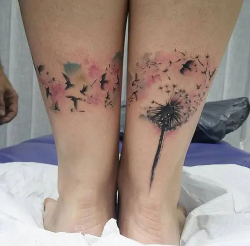 Dandelion Watercolor  Tattoos by Moreah