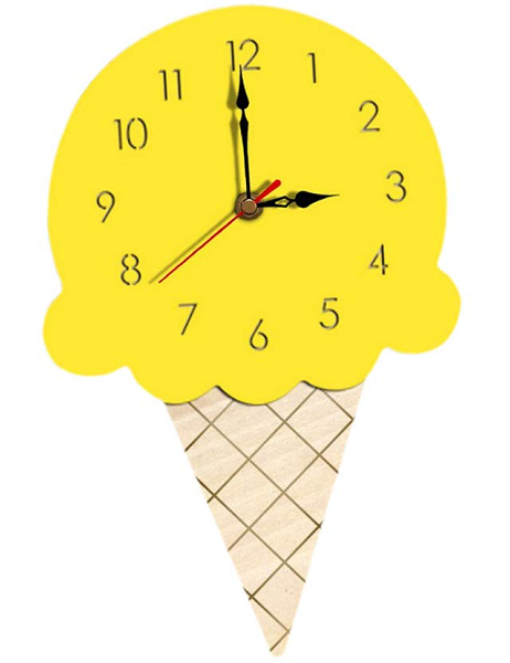 Ice Cream Theme Wall Kids Clock