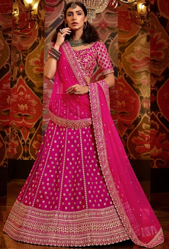 Party Wear Lehenga Choli In Pink Colour