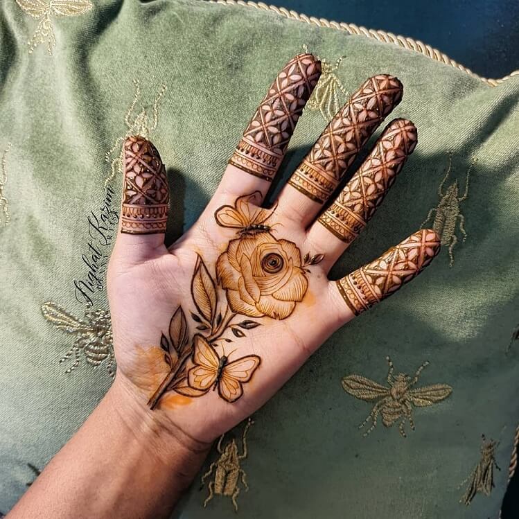 Indo arabic mehndi design front hand by kaifiarts | Image