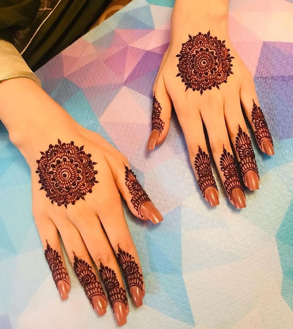 Beautiful flowers simple easy mandala gol tikki henna mehndi designs for  hands for eid,weddings - YouTube