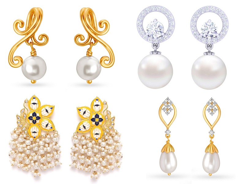 Flipkart.com - Buy Jihaan Classic Pearl Earrings for Women Pearl, Diamond  Brass Stud Earring Online at Best Prices in India