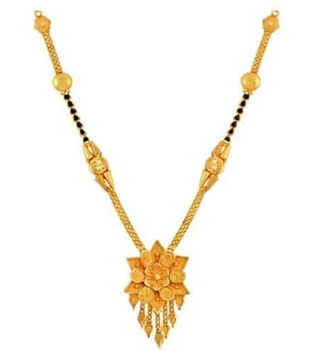 Gold Floral Mangalsutra Design