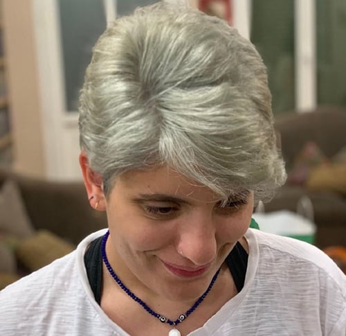Grey Balayage with Short Hair