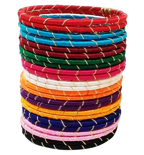 Multi Coloured Thread Bangle Set