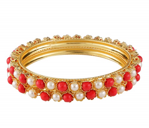 Pearl Bangles With Corals