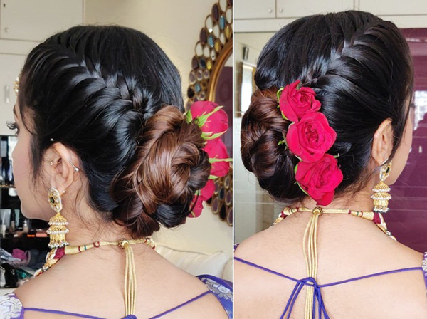 bun hairstyles for saree