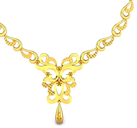 Stylish Floral Pattern Gold Necklace
