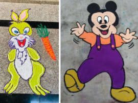 9 All Time Favourite Cartoon Rangoli Designs with Pictures!