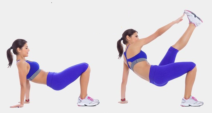 Crab Toe Touch - floor exercises to lose weight