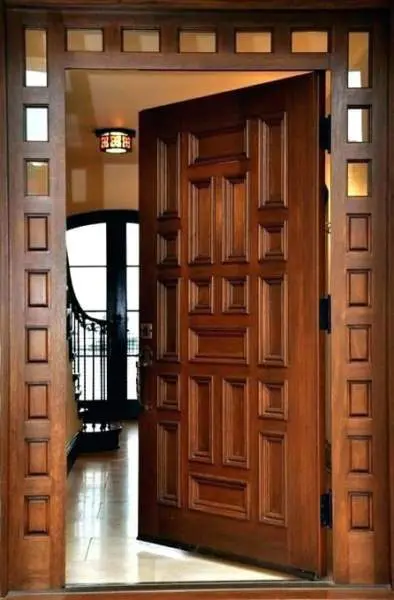 Wood doors with frame