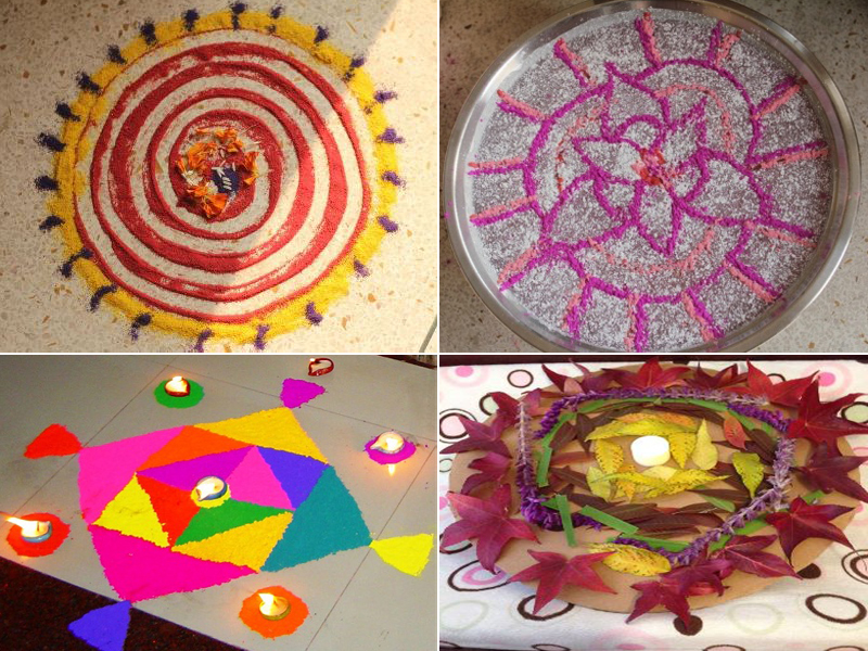 How to Make Easy and Simple Rangoli Design?- Paper Plane Design