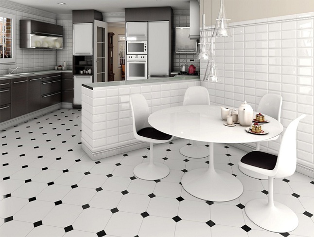 25 Latest Floor Tiles Designs With, Black White Kitchen Floor Tile