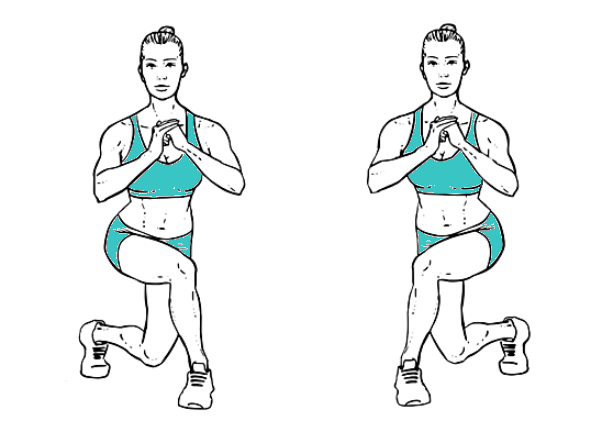 Curtsy Lunges - exercises to reduce saddlebags