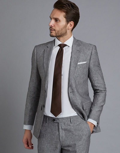 Grey Men's Linen Blazer