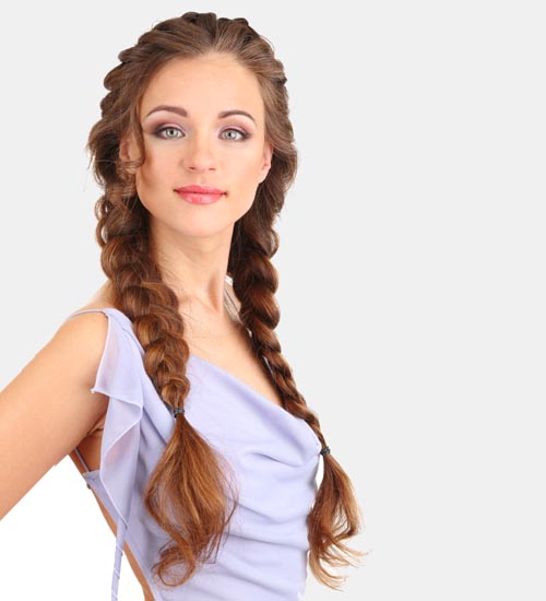 Double Braided hairstyle for girls