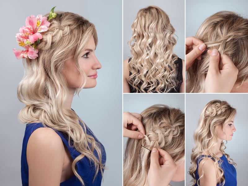 Engagement Hairstyle with Gown