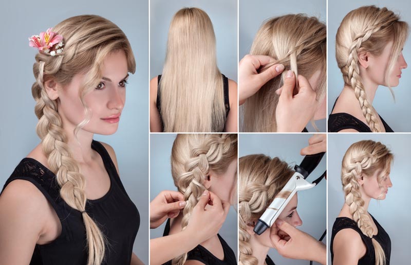 Braid Hairstyle for Long Frocks