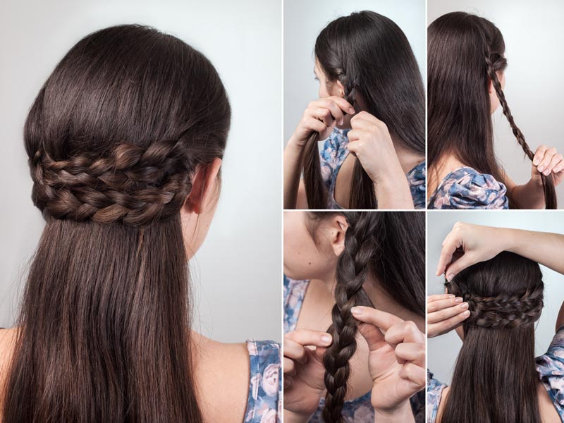 Semi-Braided Hair with Gown
