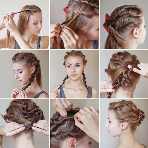 Hairstyle for girls on gown