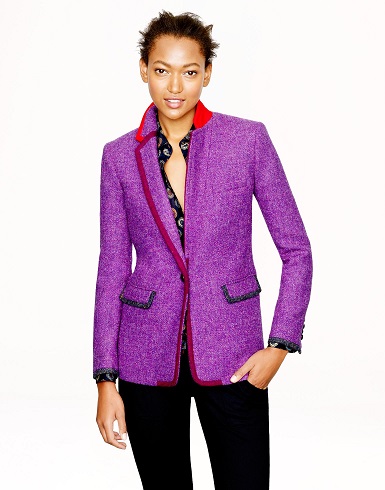 Purple Tweed Blazer Women