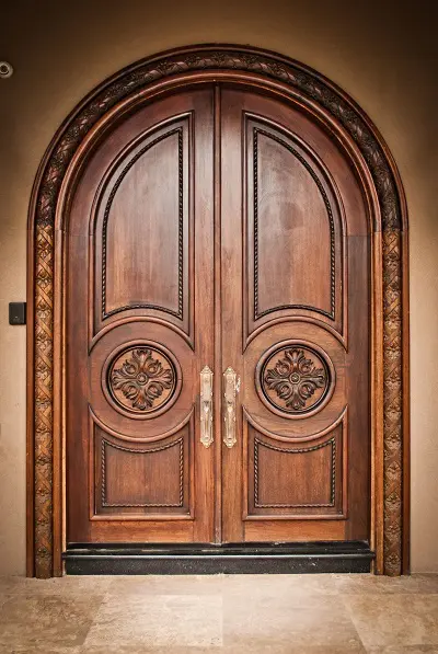 15 Best Hall Door Designs With Pictures, Round Shape Front Door Design