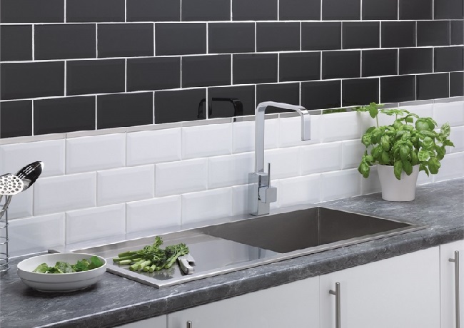 20 Latest Kitchen Tiles Designs With, Black And White Kitchen Tiles Design