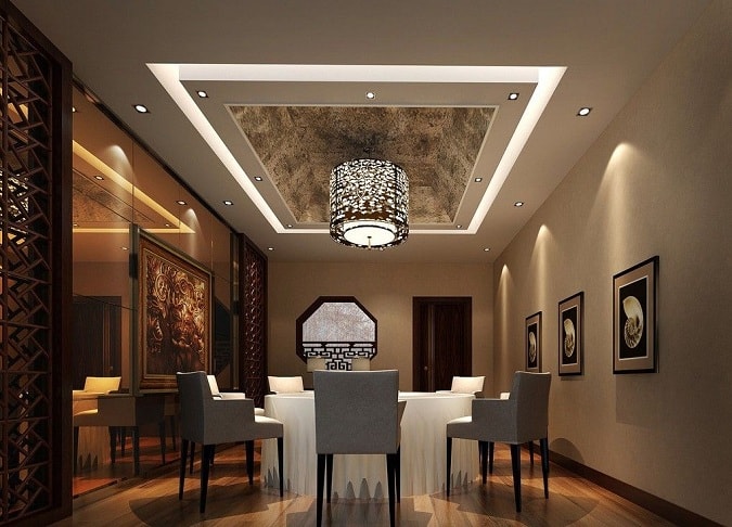 Dining Room Ceiling with Lights