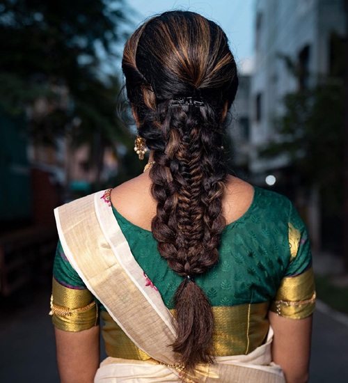 Indian Bridal Braid Hairstyles With Hair Accessories  K4 Fashion