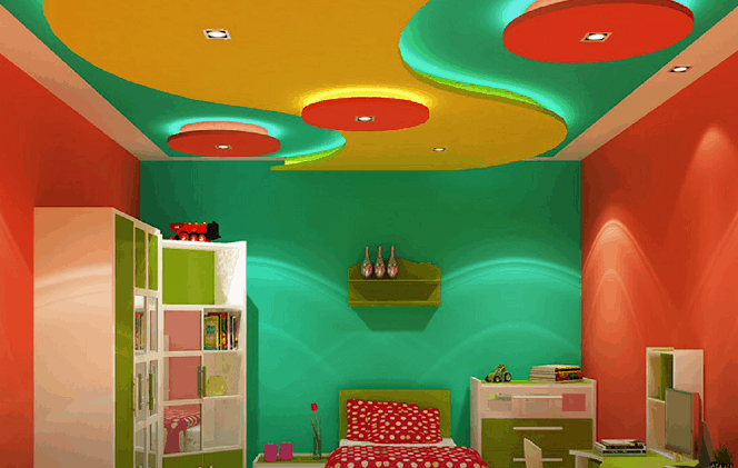 Multicolour Painted False Ceiling