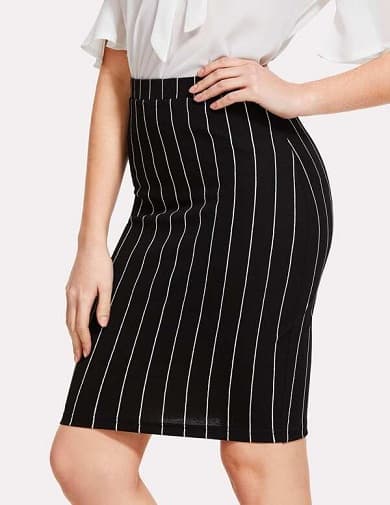 'Anna' Skirt In Black/White Stripes FINAL SALE | lupon.gov.ph