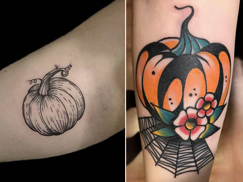 Stylish & Cute Pumpkin Tattoo Designs And Ideas