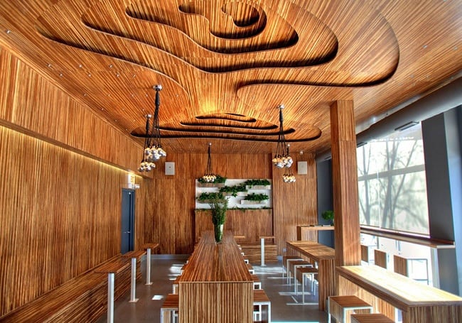 Wooden Ceiling Design for Shop