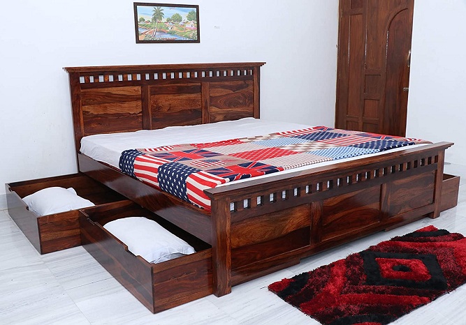 Double Bed Design With Storage