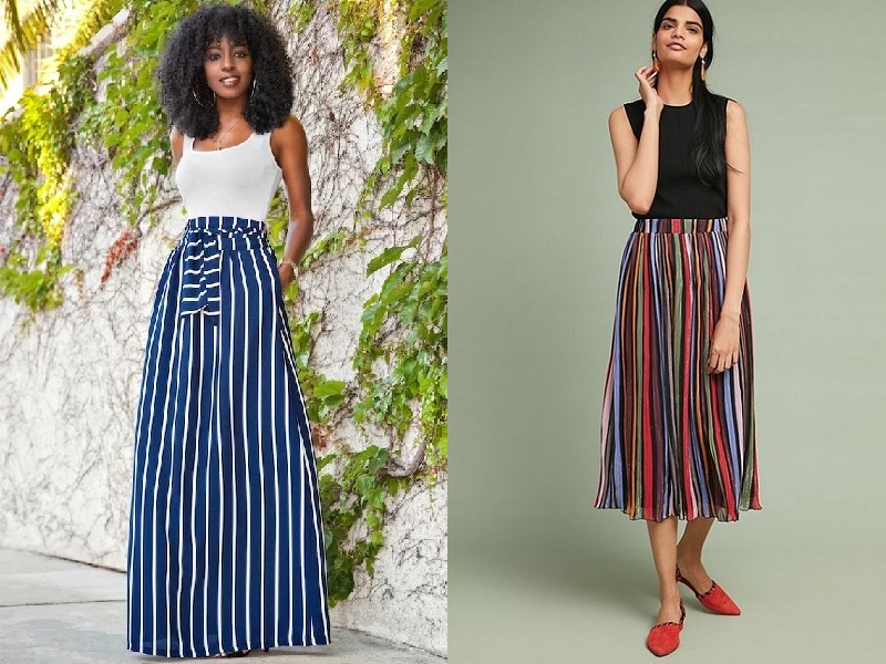 10 Trending Designs Of Striped Skirts Are Never Go Out Of Fashion