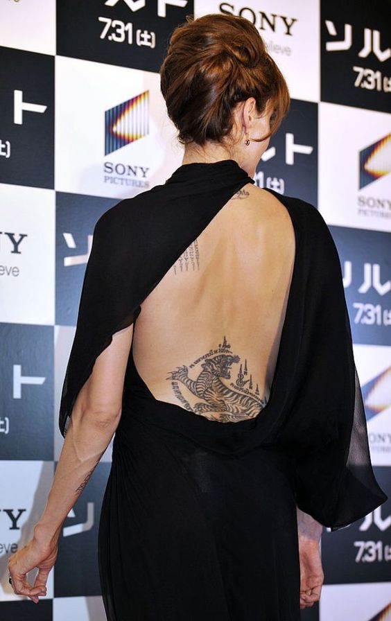 Angelina Jolie Tiger Tattoos