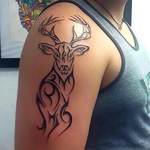 Best Deer Tattoo Design on shoulder