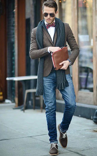 Brown Blazer with Jeans
