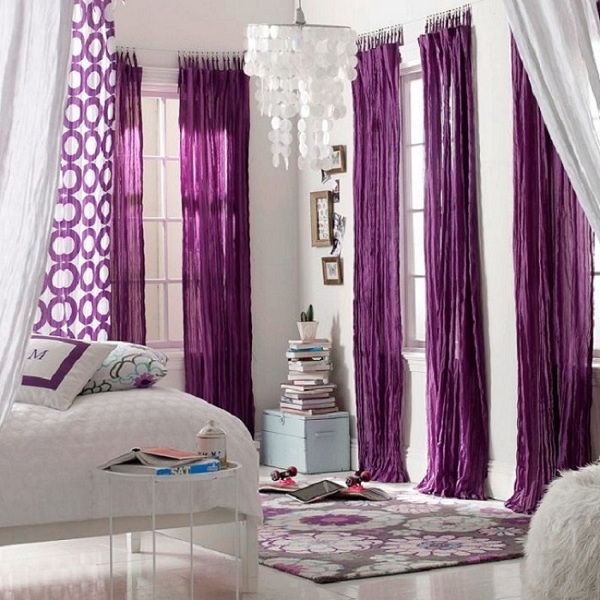 Colourful Curtain Bedroom Interior Design